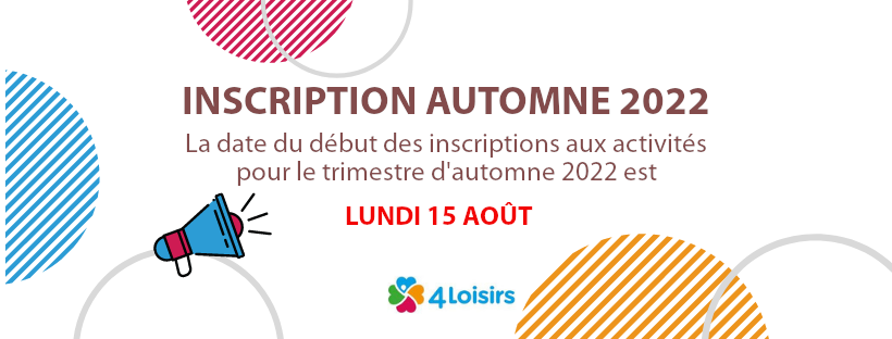 Inscription automne 2022